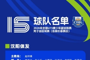 全国U15青少年篮球联赛男子区域赛即将开战 参赛阵容公布