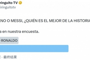 梅西与梅罗之争：西班牙六台调查显示69.6%选民倾向梅西